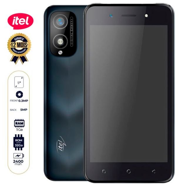Itel It A18 – Ecran 5.0″- Dual Sim – RAM 1 Go – Mémoire 32 Go itel it a18 – ecran 5.0″ dual sim – ram 1 go – mémoire 32 go