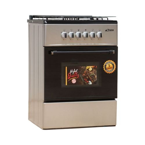 cuisiniere astech 4feux 60x60 a gaz avec four a gaz gris ck6oldrm