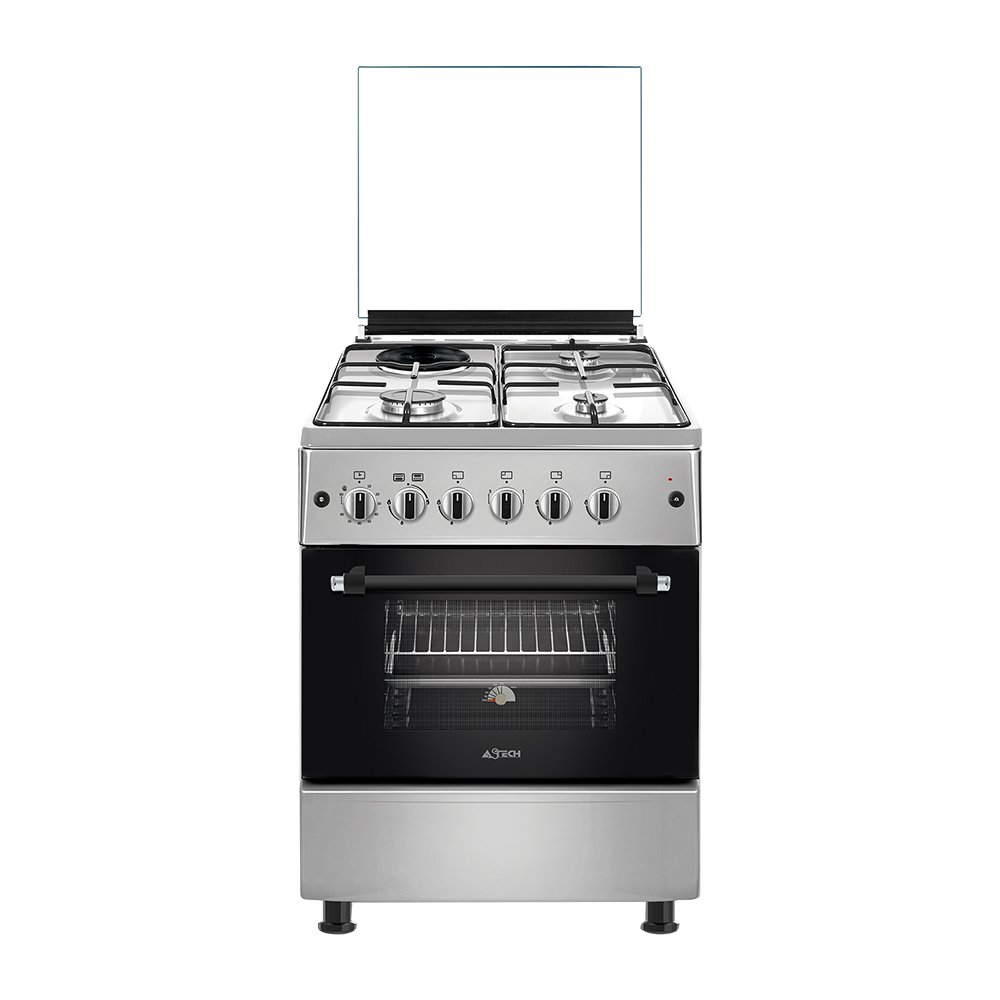 cuisiniere astech 4feux 60x60 3feux gaz 1feux electrique + four a gaz el31gel