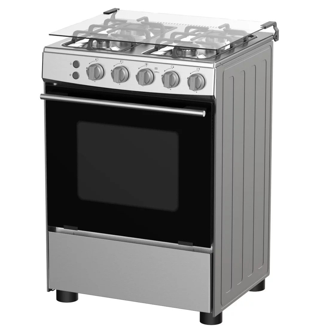 cuisiniere hisense 4feux 60x60 a gaz inox heg60121x