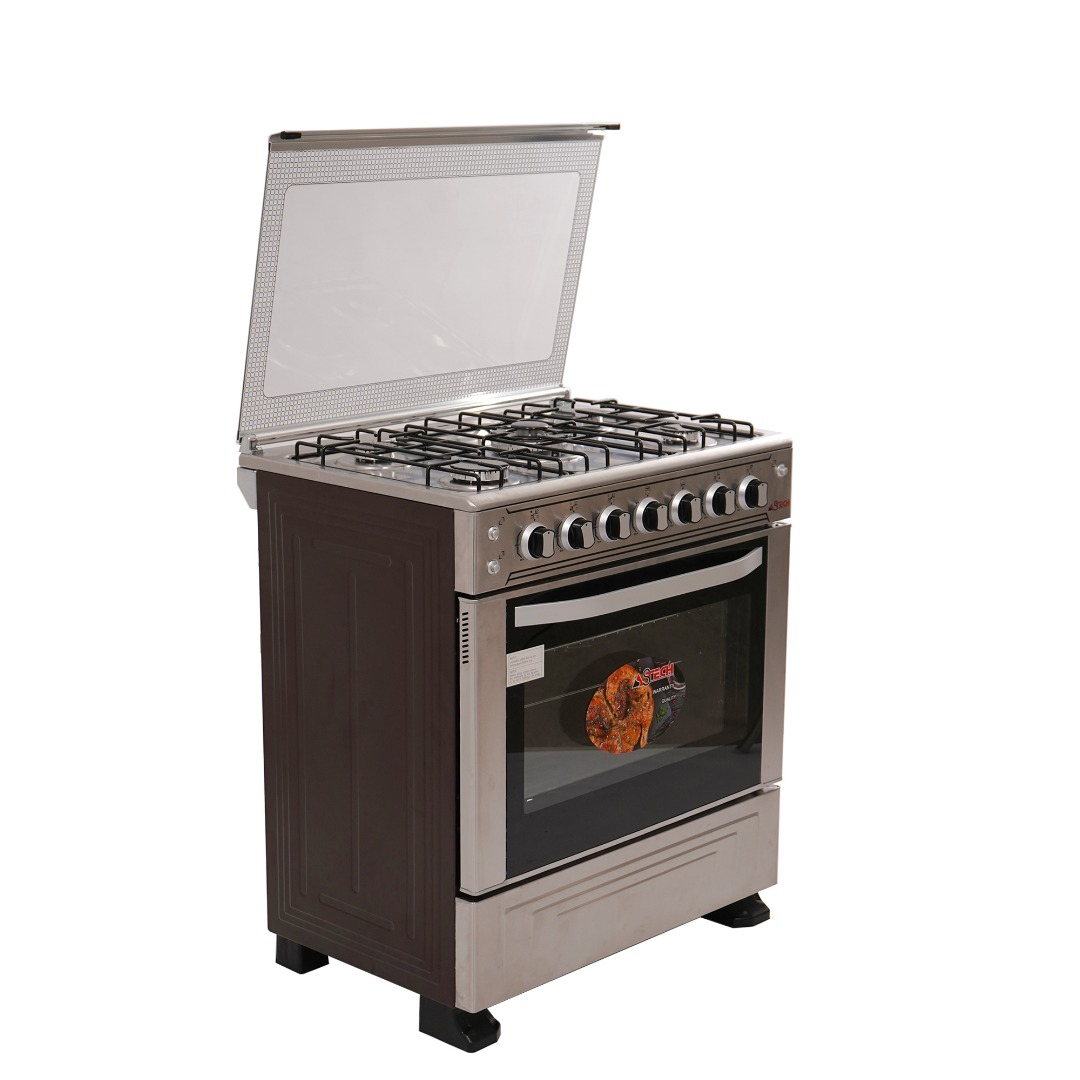 CUISINIERE ASTECH 5FEUX 80X60 A GAZ AVEC FOUR A GAZ FULL OPTION INOX 80MIS cuisiniere astech 5feux 80x60 a gaz avec four a gaz full option inox 80mis