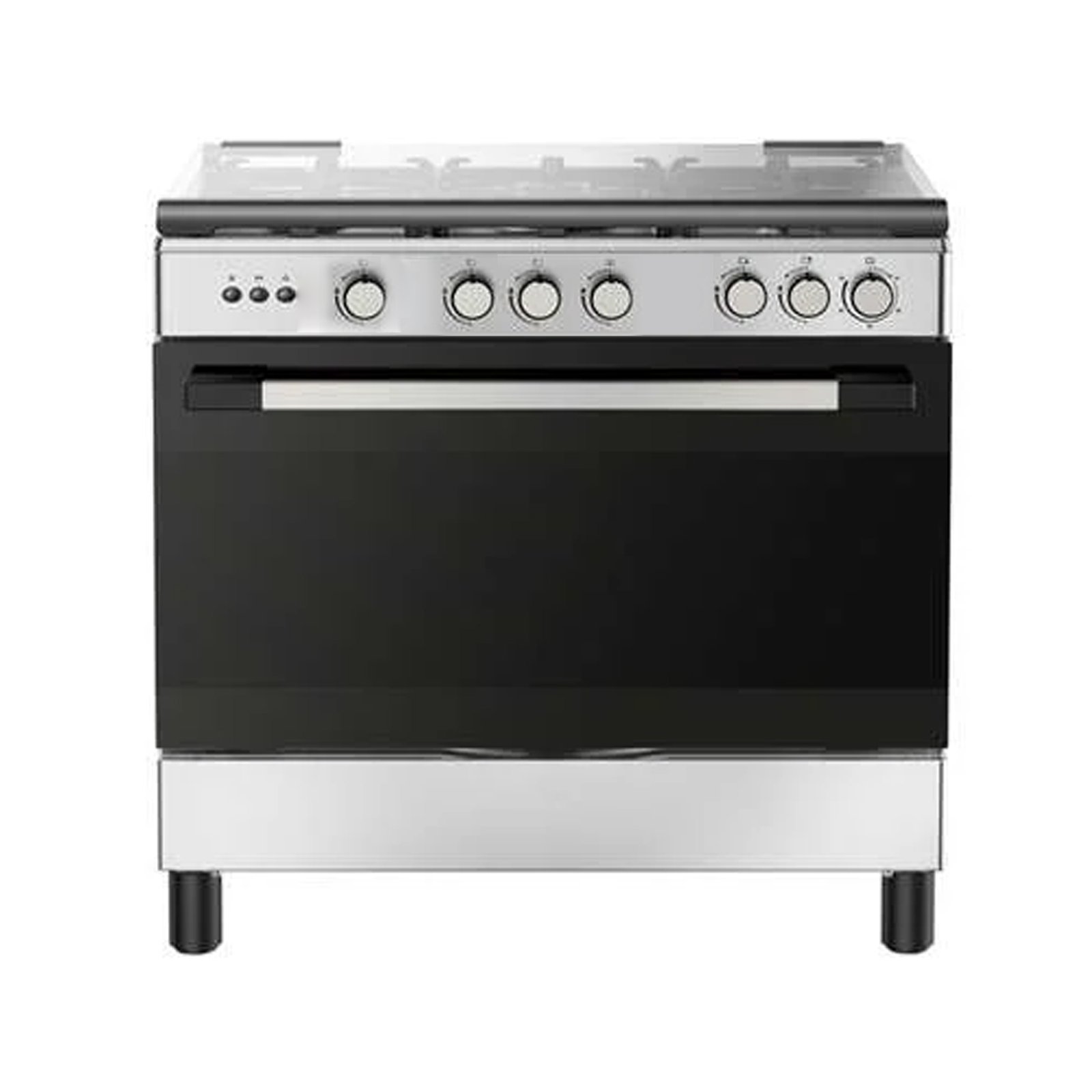 cuisiniere midea 5feux 90x60 a gaz inox 90605g030