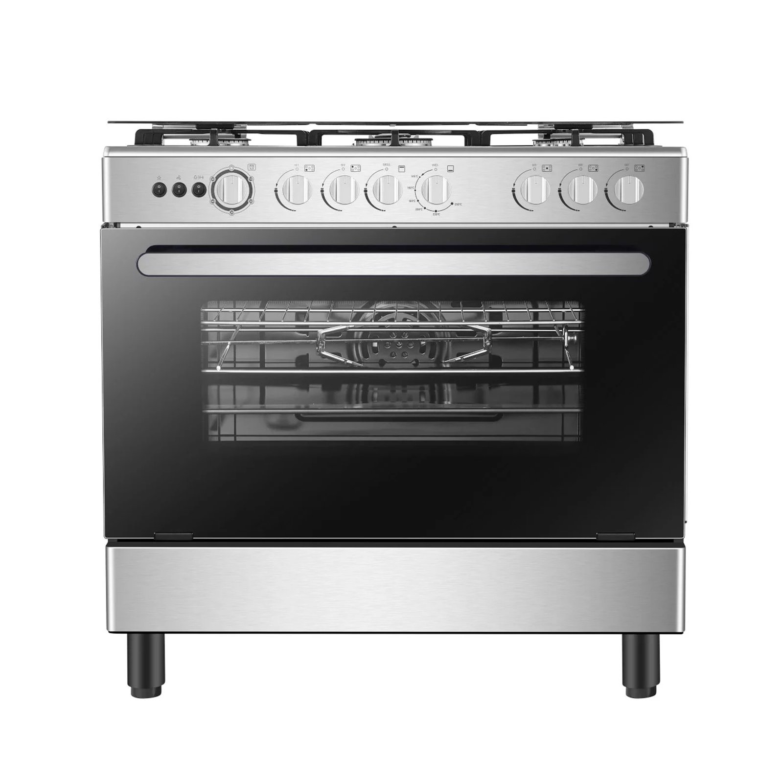 cuisiniere hisense 5feux 90x60 a gaz gris heg90335rx