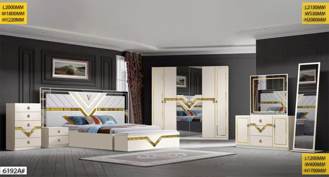 chambre a coucher armoire 6battants 6pieces beige 6192a chambre a coucher armoire 6battants 6pieces beige 6192a