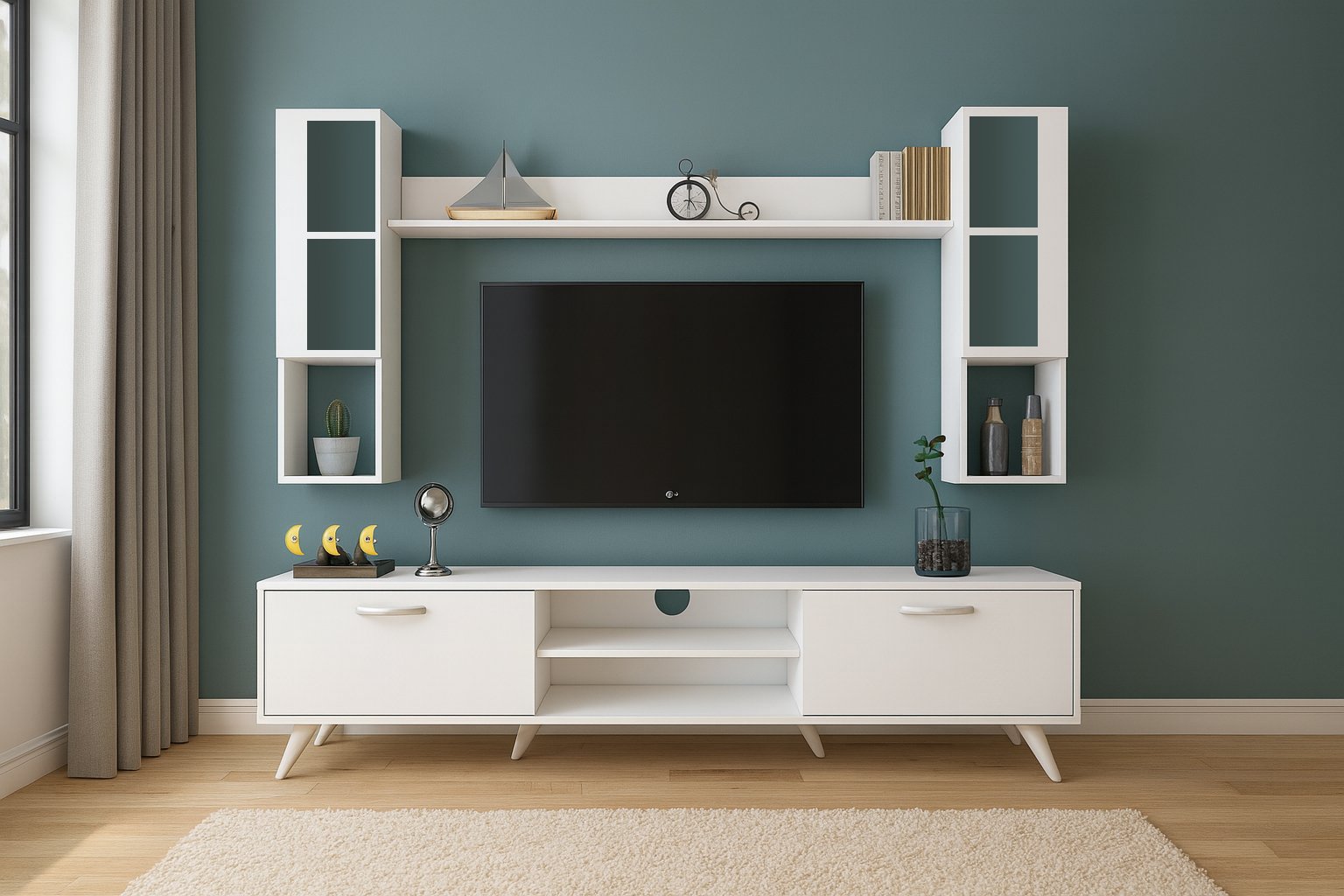 table televiseur tv unite mfc11/13 180x45x35 cm blanc tvb010