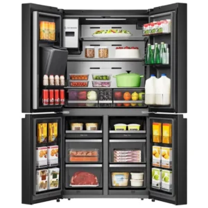 REFRIGERATEUR HISENSE SIDE BY SIDE 4PORTES 522LITRES AVEC FONTAINE +ECRAN NOIR WIFI