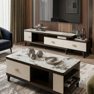 table-televiseur-marron-beige-150x34-tv199-table-basse-120x60-199