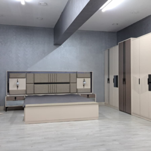 CHAMBRE A COUCHER AMOIRE 8BATTANTS 7PIECES VIP NOVA BEIGE 3314